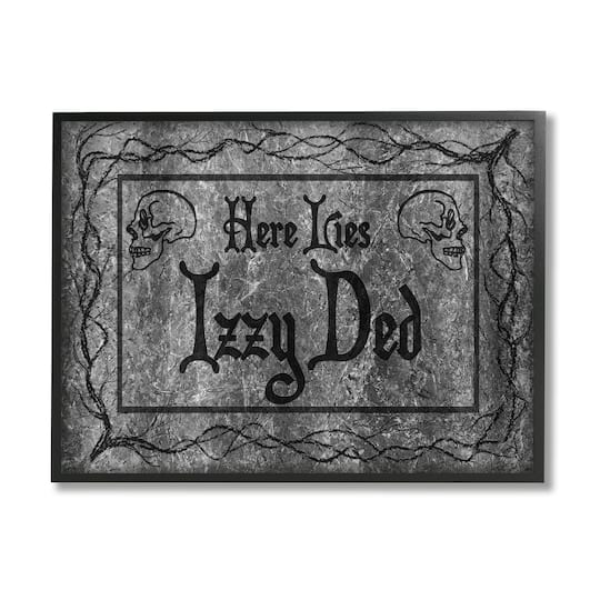 Stupell Industries Here Lies Izzy Ded Gravestone Framed Giclee Art